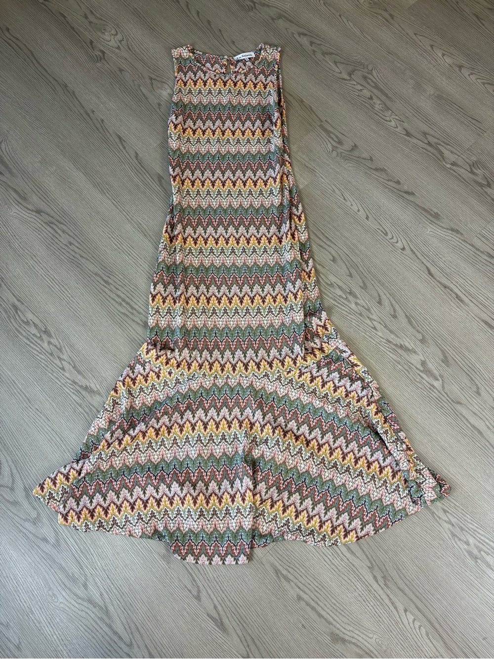 Women's Chevron Maxi Jumpsuit in Multicolor - Sleeveless